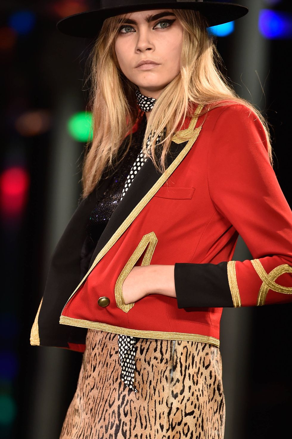 Cara Delevingne Saint Laurent spring 2015 catwalk model Paris fashion week