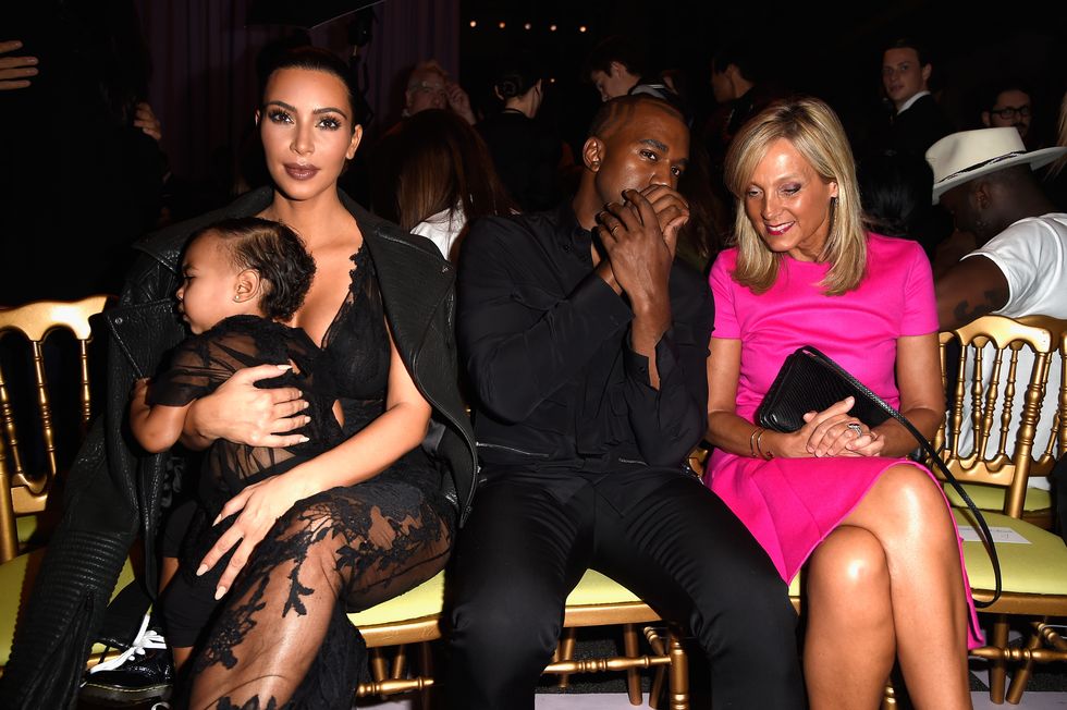 Kim Kardashian and North West on the front row