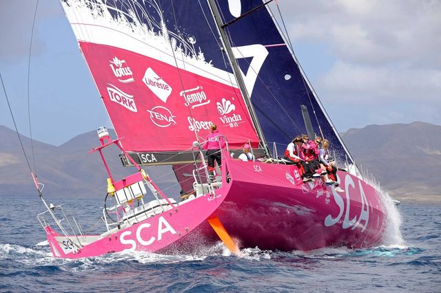 Boat competing in the Volvo Ocean Race