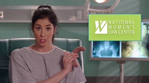 Sarah Silverman attempts to close the pay gap by, er, closing her own gap.