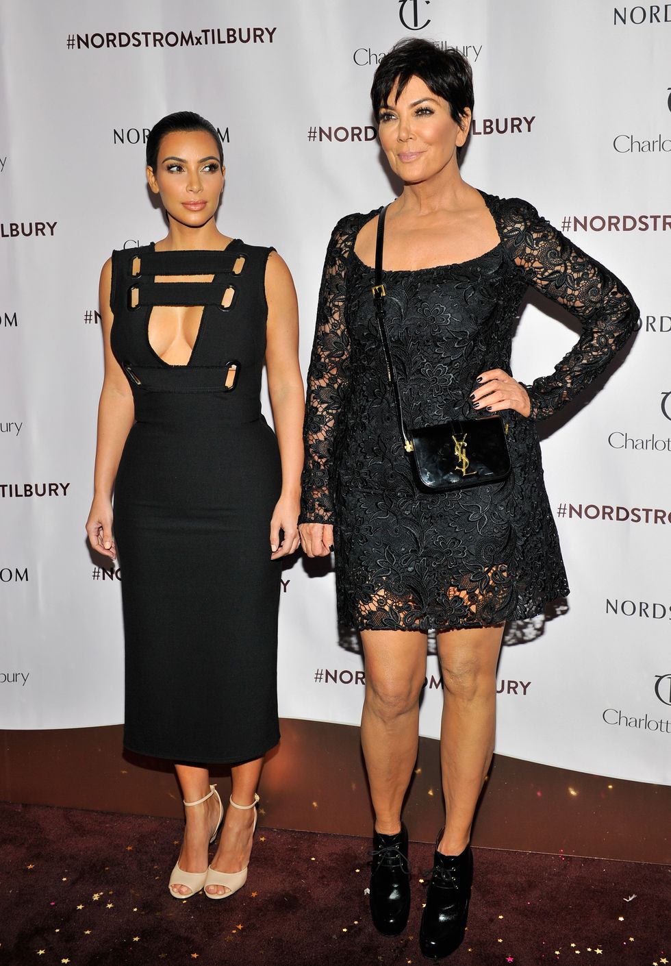 Kim Kardashian and mother Kris Jenner at the Charlotte Tilbury beauty launch