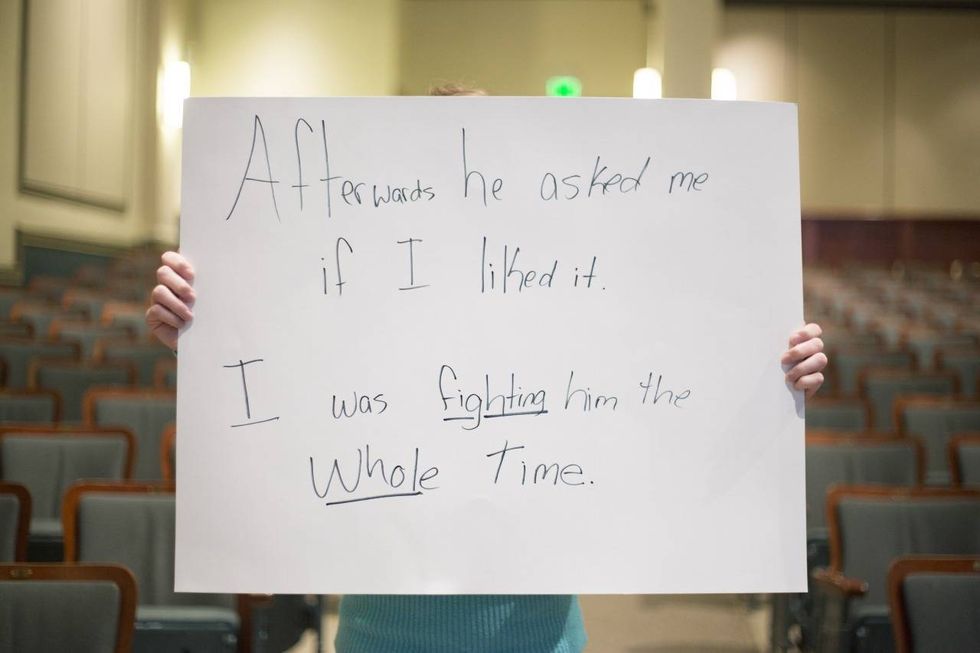 Brave women are photographed with signs quoting the terrifying words of ...