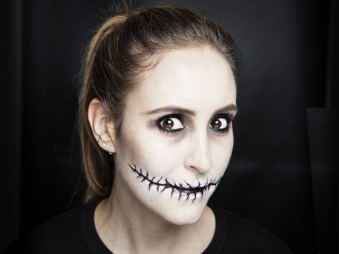 halloween how to stitched mouth makeup