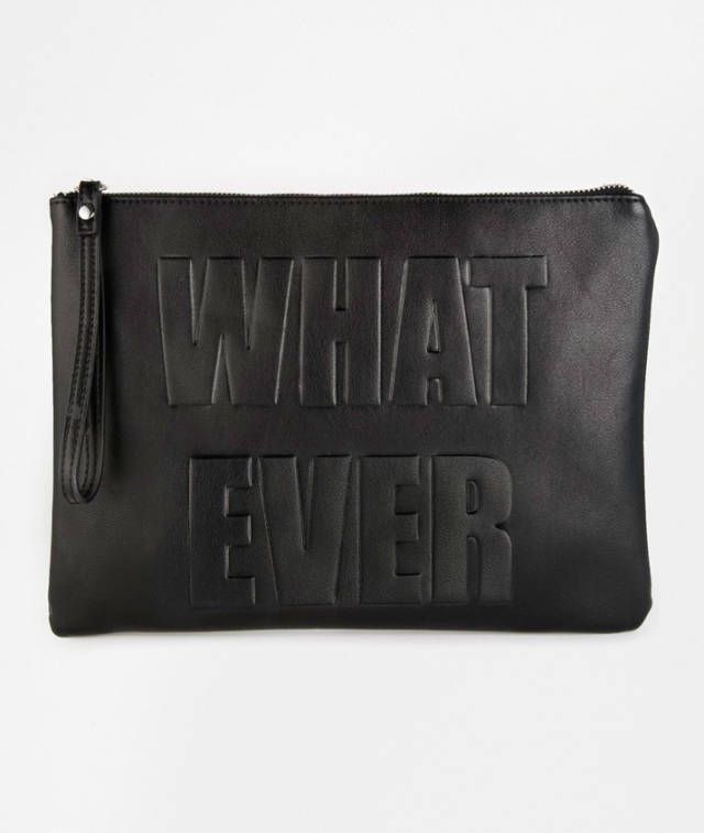 <a href="http://www.asos.com/New-Look/New-Look-Whatever-Clutch-Bag/Prod/pgeproduct.aspx?iid=4448450&cid=11305&sh=0&pge=0&pgesize=204&sort=-1&clr=Black&totalstyles=241&gridsize=4" target="_blank">Whatever Clutch Bag, £12.99, New Look</a>