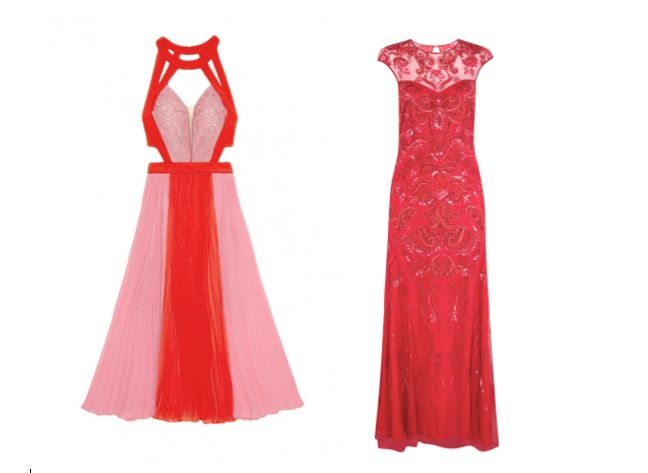 Dress, Red, Pattern, Formal wear, One-piece garment, Pink, Carmine, Fashion, Day dress, Magenta, 