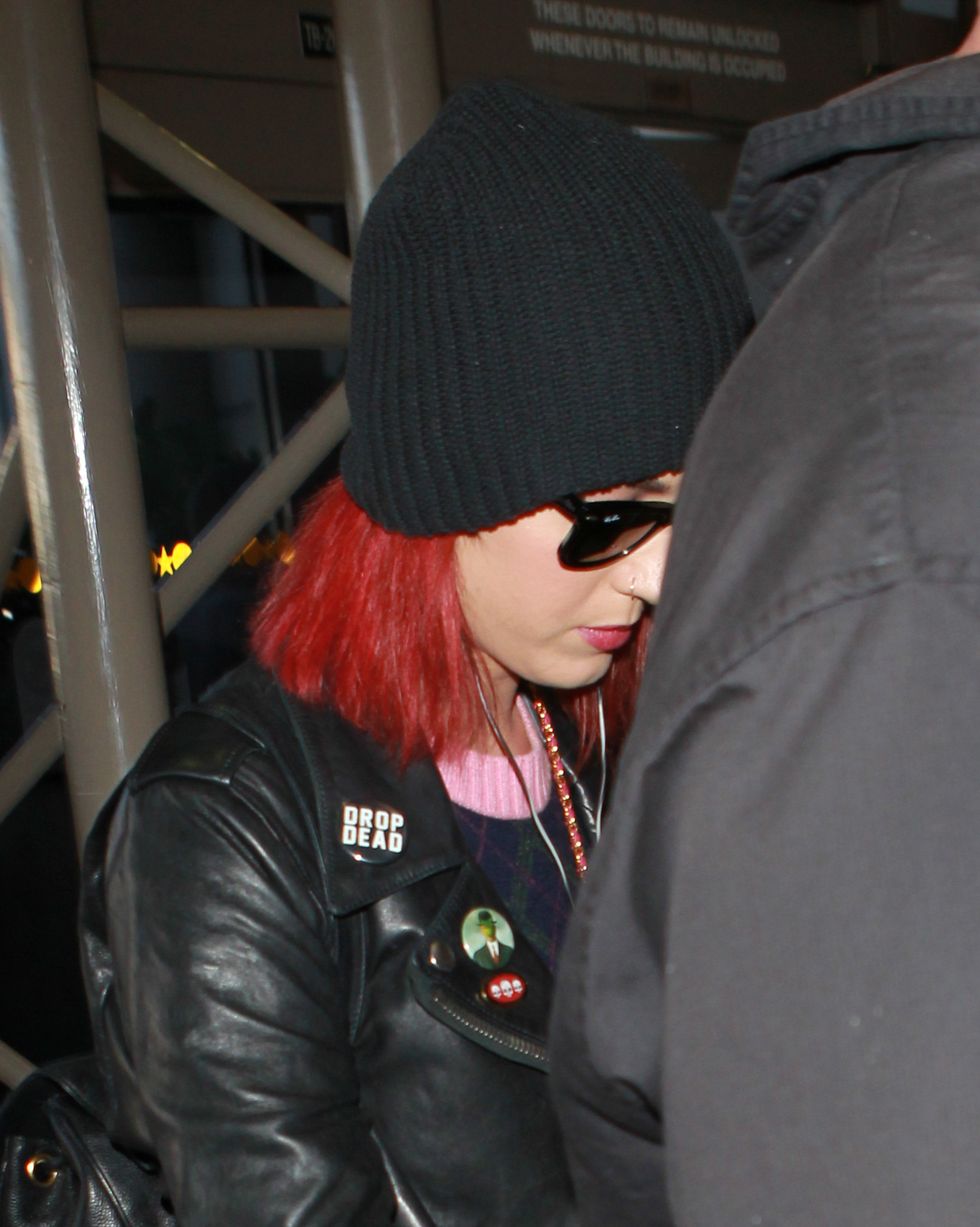 Katy Perry's pinky-red hair