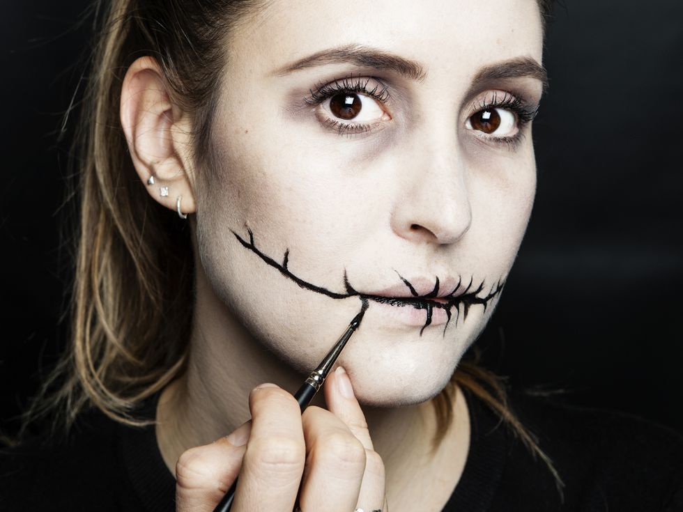Halloween how-to: Stitched mouth makeup tutorial - MAC makeup step-by-step - Cosmopolitan.co.uk