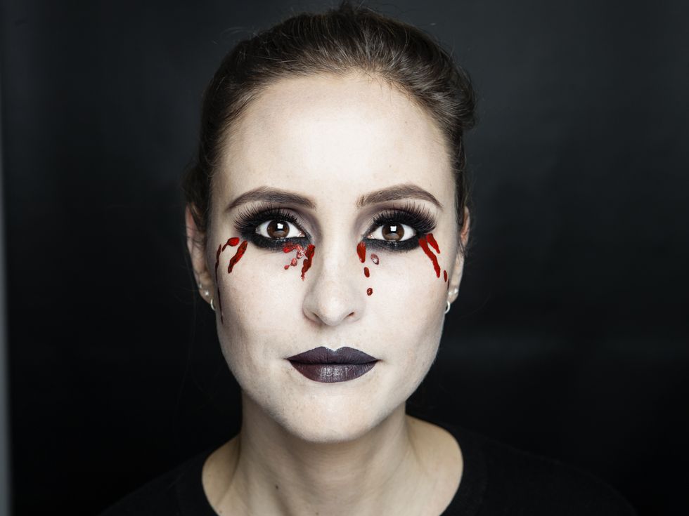 Halloween how-to: bleeding eyes makeup tutorial - MAC makeup step-by-step - Cosmopolitan.co.uk