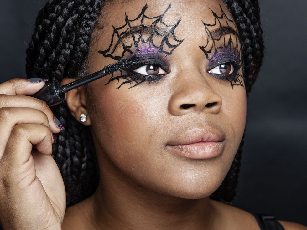 Mac Halloween makeup cobweb eyes