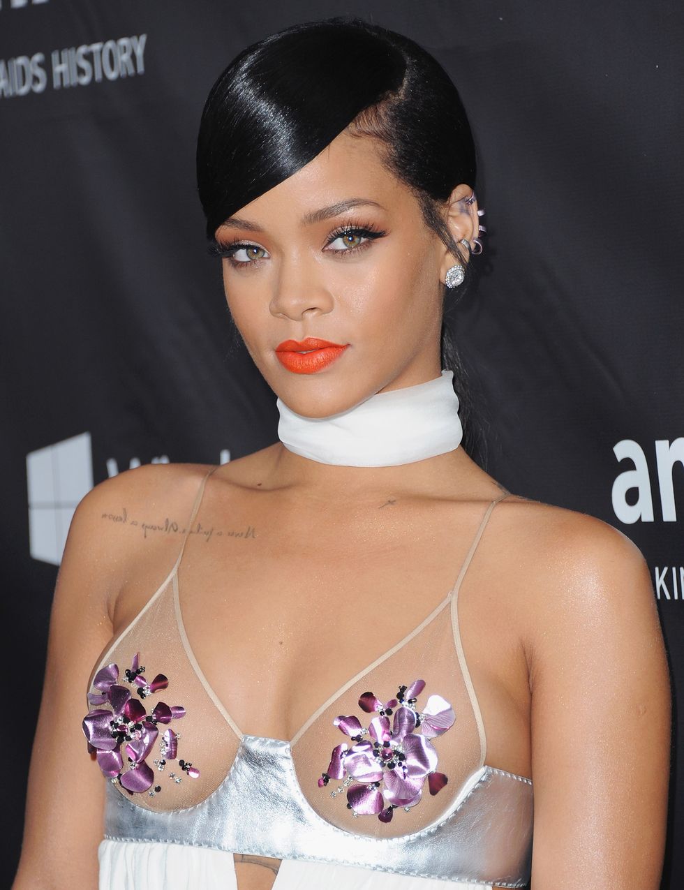 Rihanna wearing Tom Ford dress at the amfAR LA Inspiration Gala