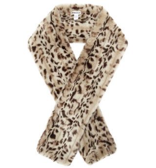 <a href="http://www.whistles.com/women/accessories/scarves/faux-fur-scarf.html?dwvar_faux-fur-scarf_color=Leopard%20Print" target="_blank">Faux fur scarf, £75, Whistles</a>