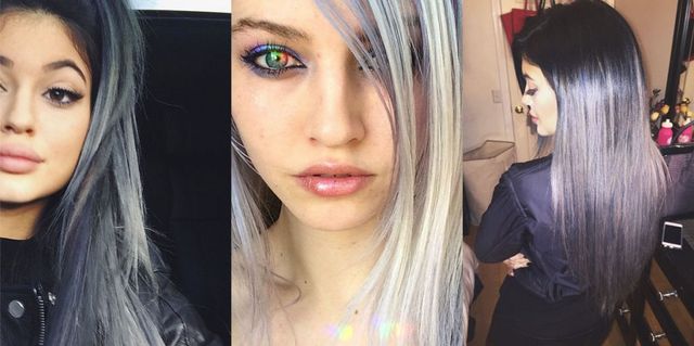 Kylie Jenner and Charlotte Free with grey hair