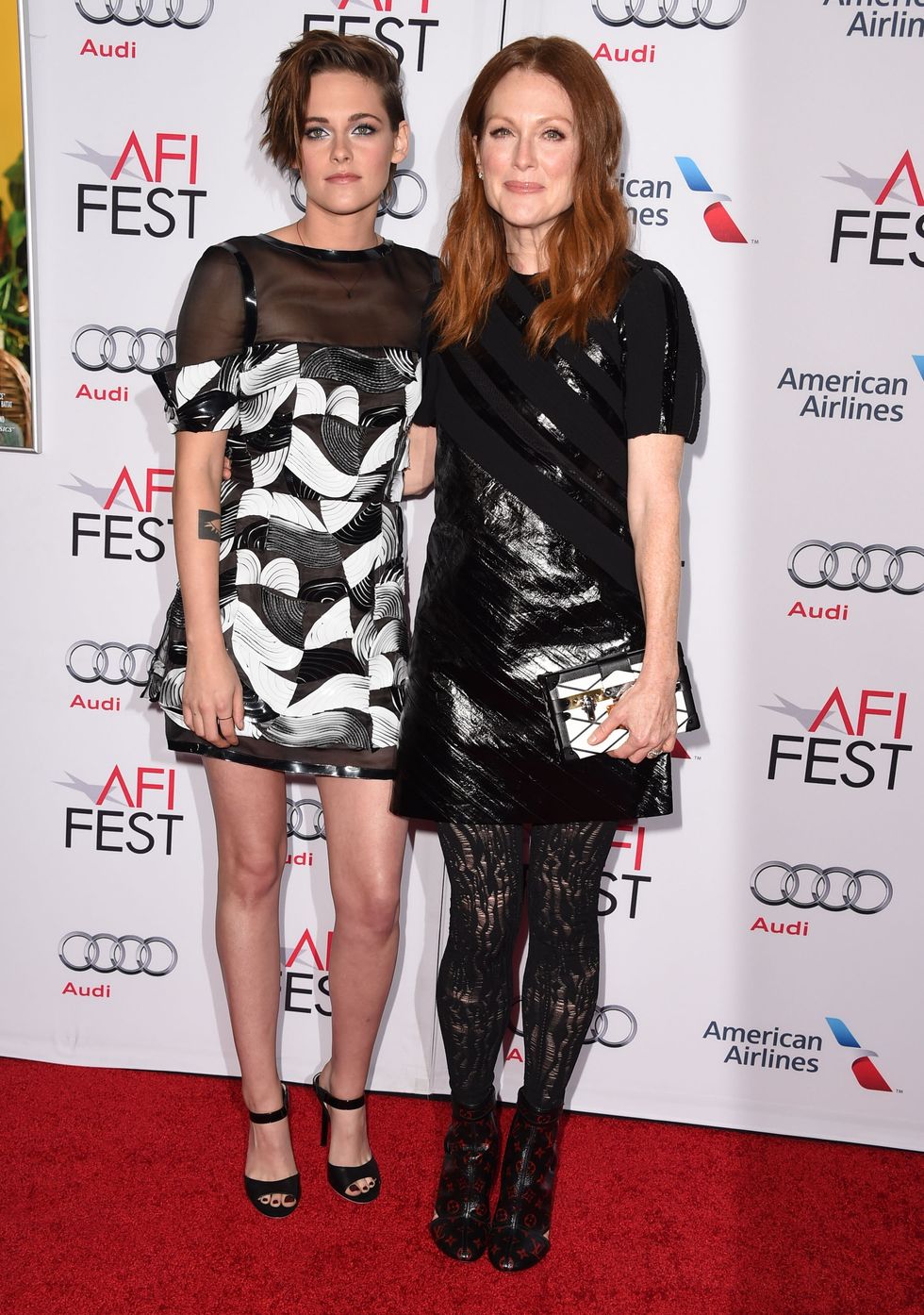 Kristen Stewart and Julianne Moore on the red carpet at a Still Alive screening