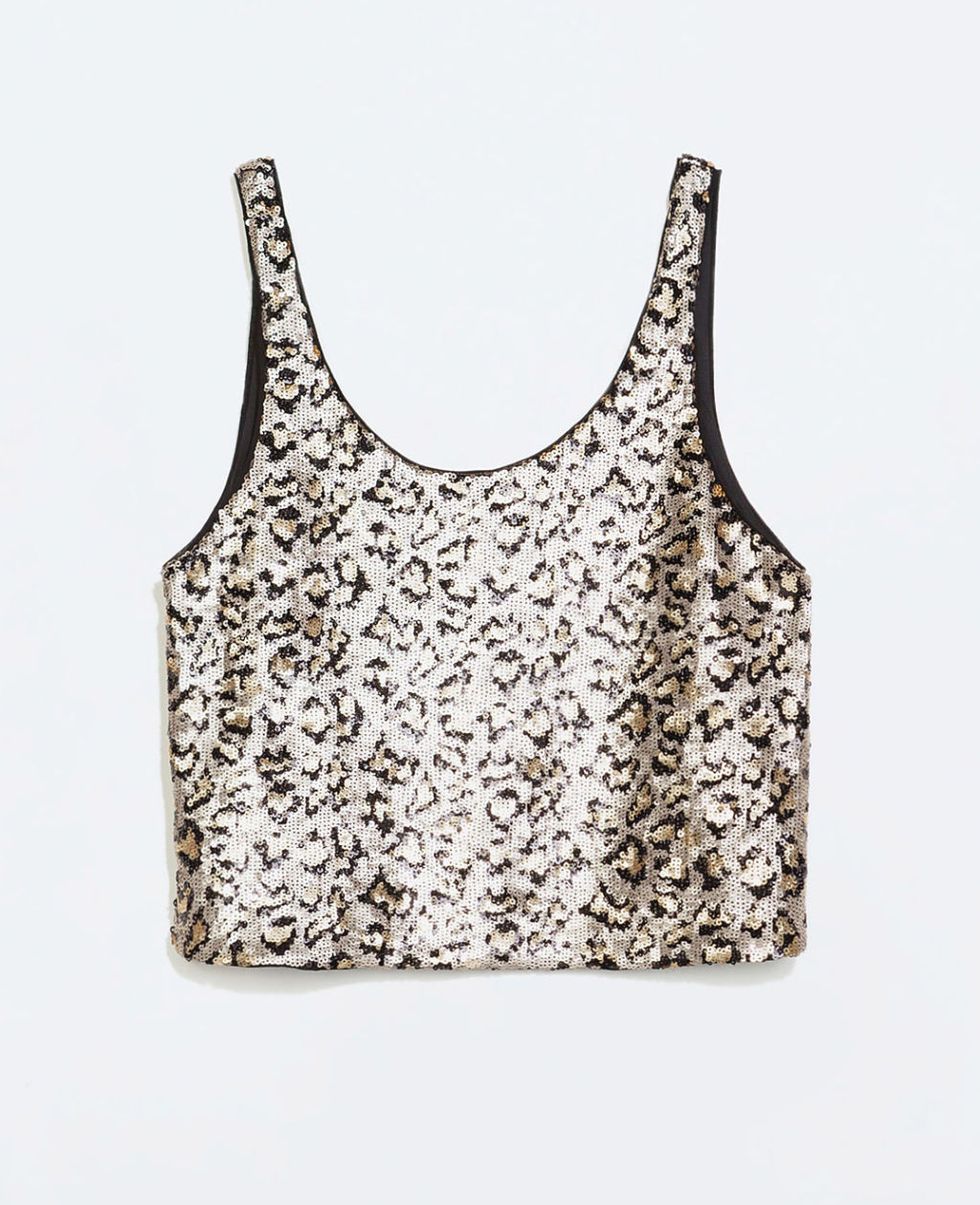<p>Team this sequinned top with some high-waisted jeans for a more casual take on golden glamour. </p><i><a href="http://www.baileys.com/en-gb/home.html" target="_blank">Find out more about Baileys Chocolat Luxe Limited Edition bottle</a></i></p>