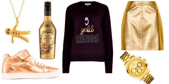 Best gold clothes, accessories and shoes for Christmas