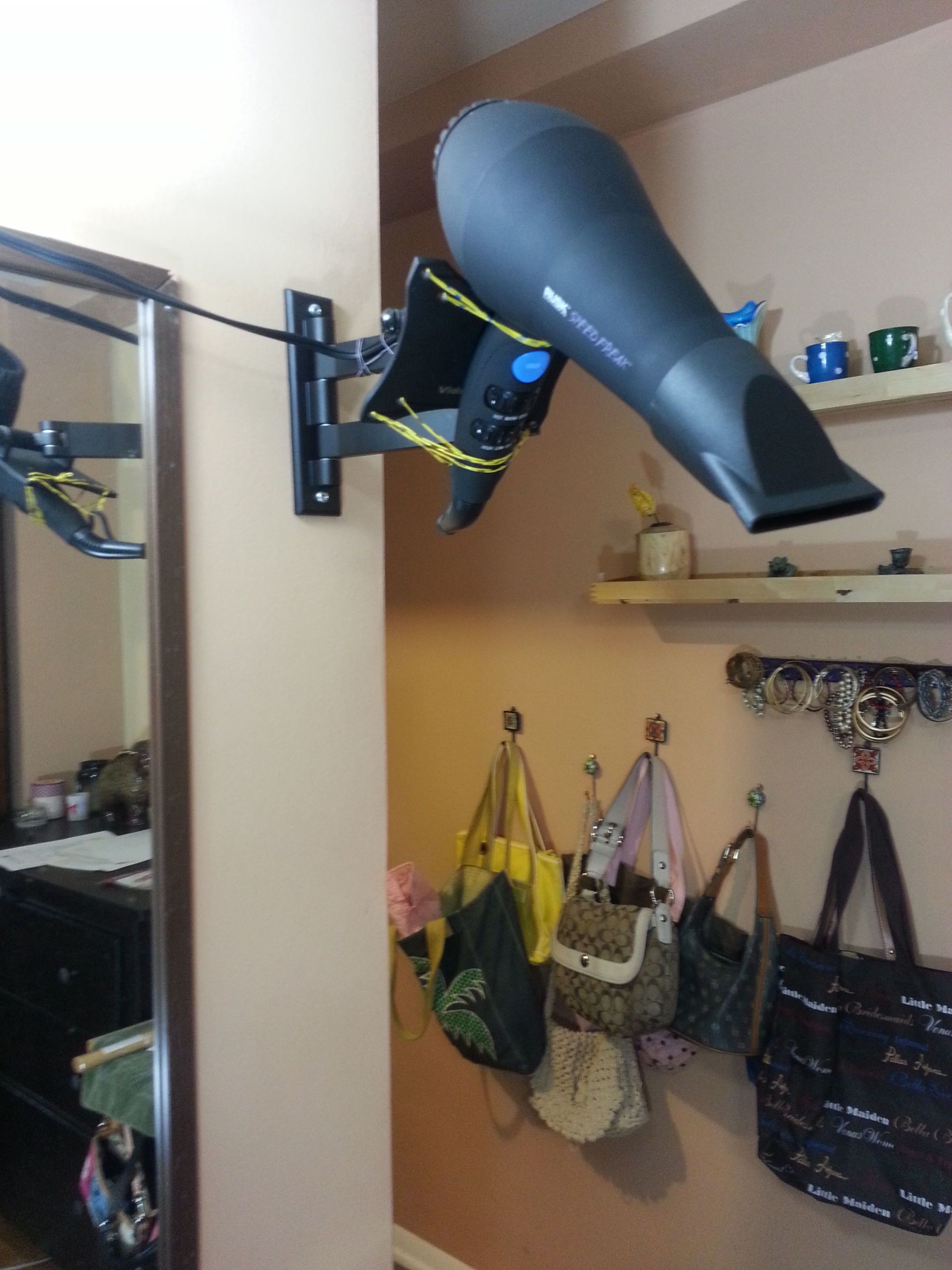 hair dryer stand diy
