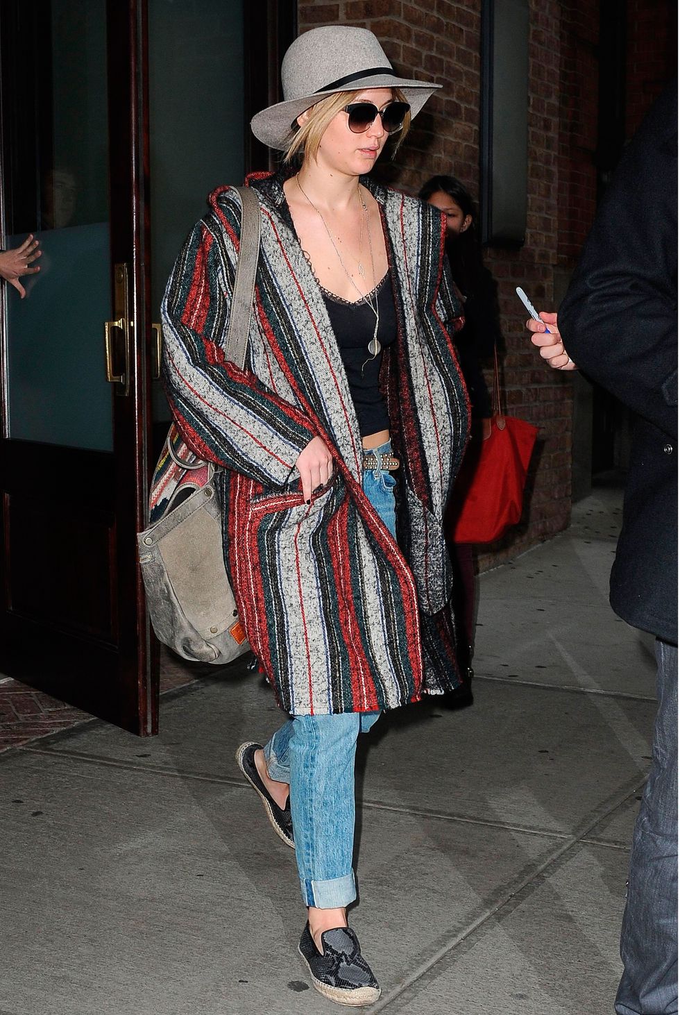 Jennifer Lawrence wears Isabel Marant folk coat