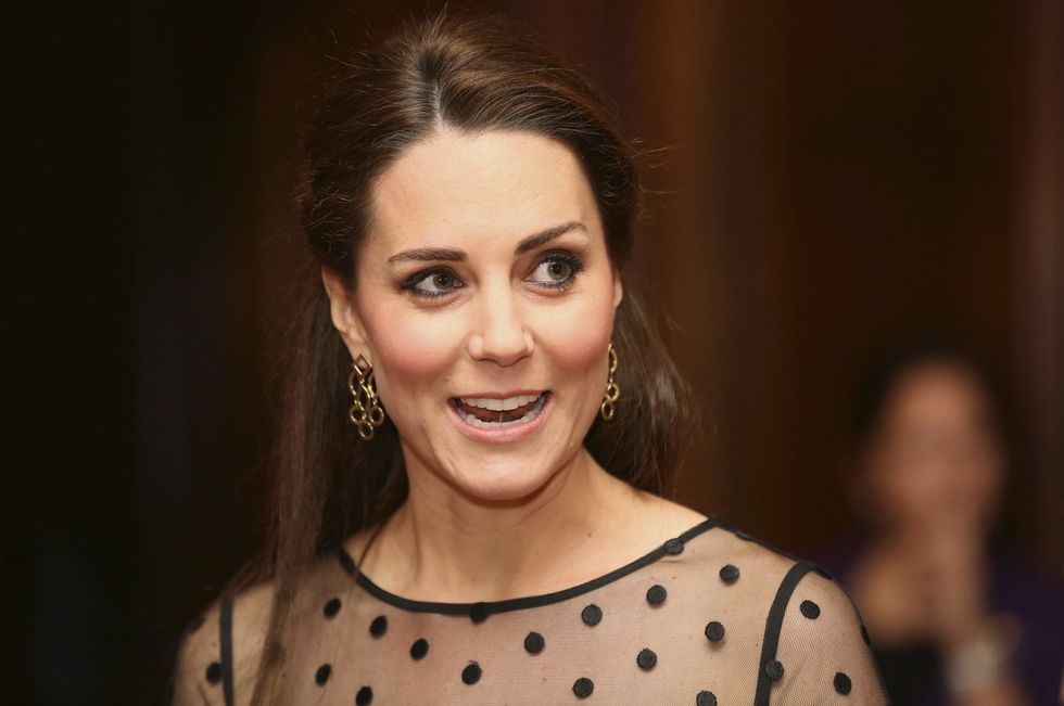 Kate Middleton and the royal baby bump look pretty in polkadots - hair and makeup
