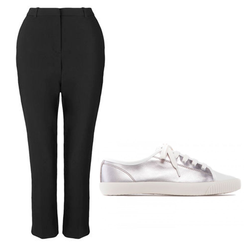 Whistles tailored trousers and Bimba Y Lola sneakers