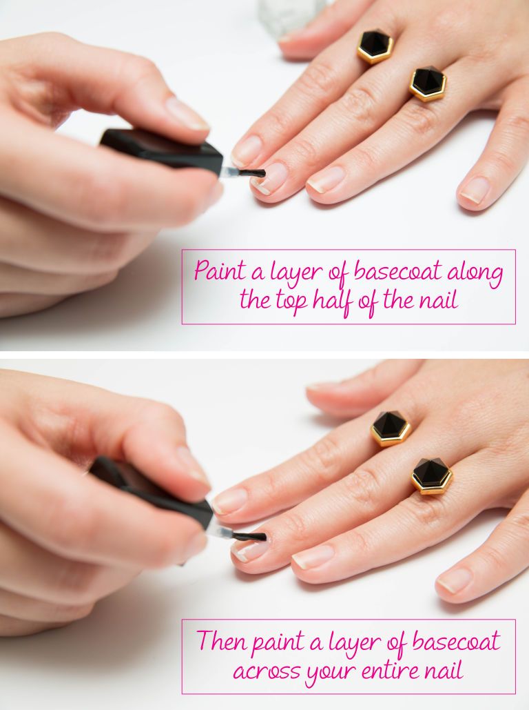 Applying basecoat for a long-lasting manicure