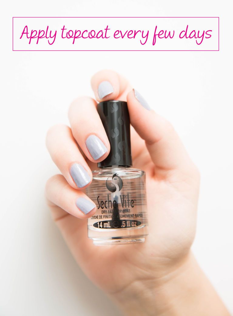 Apply topcoat for a long-lasting manicure