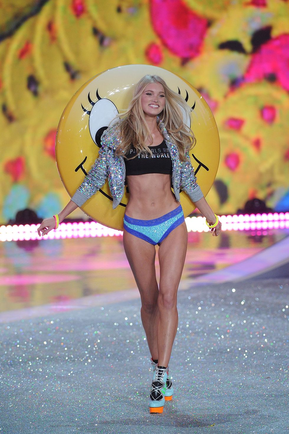 Elsa Hosk walking the Victoria's Secret runway show 2013
