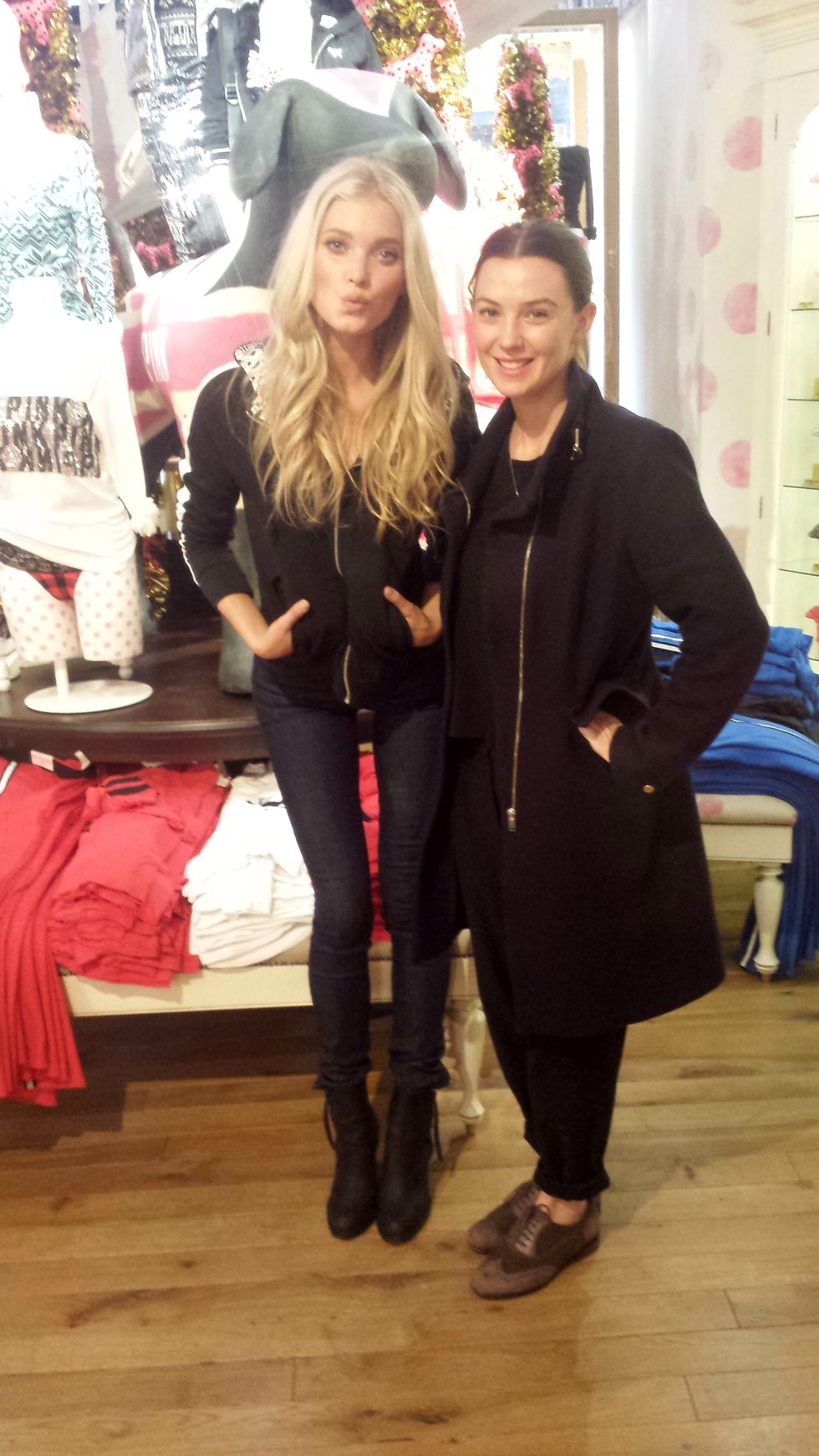 Victoria's Secret Angel Elsa Hosk with Online Fashion Editor Jess Edwards