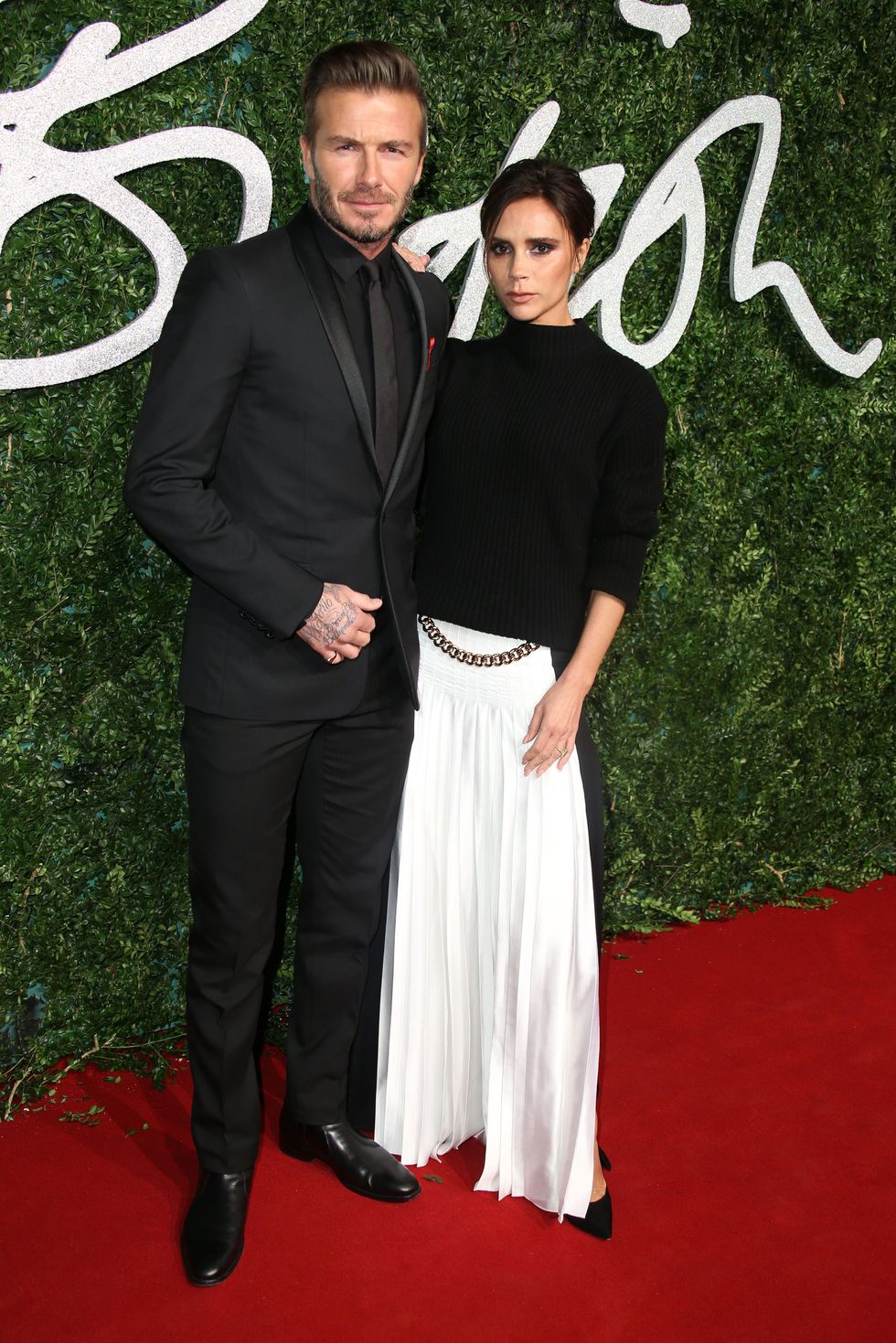 David and Victoria Beckham at the 2014 British Fashion Awards