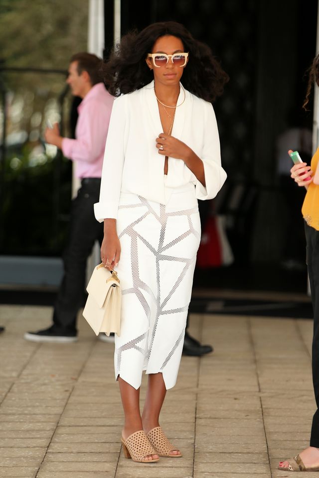 Solange Knowles looks flawless in this all white outfit