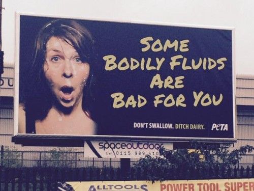 PETA's weirdly sexual anti-dairy advert, featuring the tagline "don't swallow, avoid dairy", has been taken down after numerous complaints.