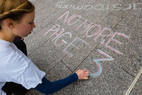 No more page 3 chalk drawing at protest