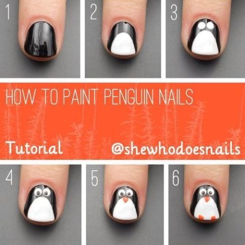 Christmas Nails 14 Easy Festive Nail Art Designs For 2017 There S Just A Few Steps In Creating Awesome Penguin Bedecked Nails