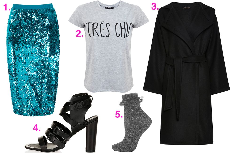 How to wear a sequinned skirt
