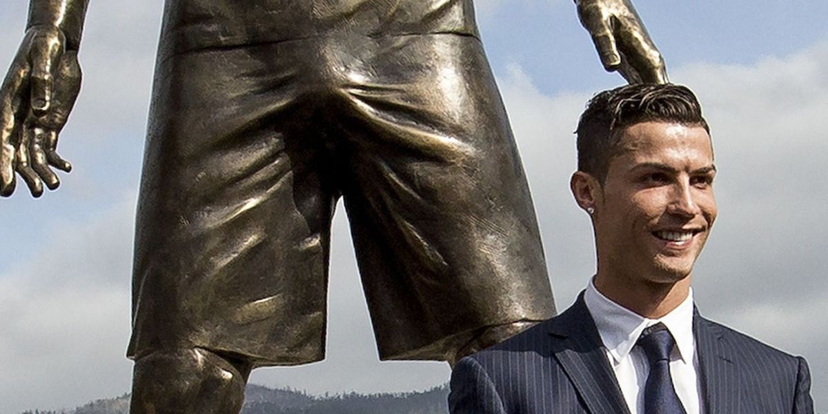 Cristiano Ronaldos statue in Portugal has shiny bulge 
