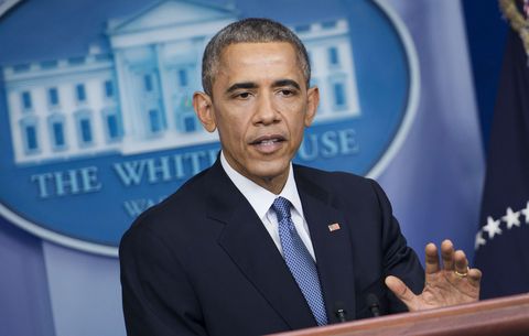 Barack Obama holds a press conference at the White House
