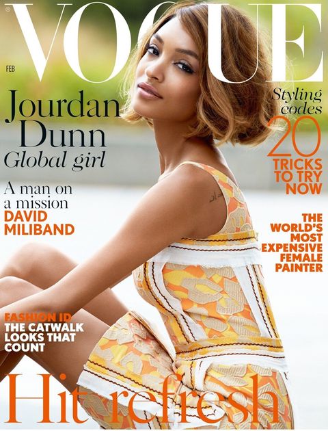 Jourdan Dunn on the cover of British Vogue February 2015