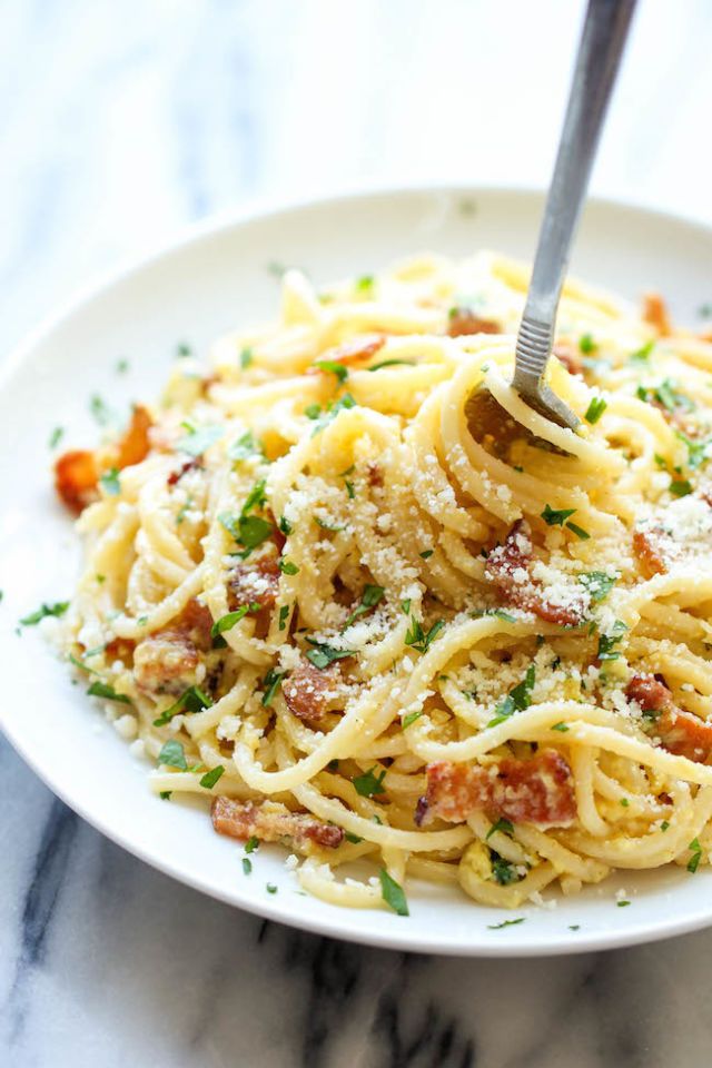 Food, Cuisine, Ingredient, Noodle, Pasta, Recipe, Dish, Spaghetti, Al dente, Carbonara, 