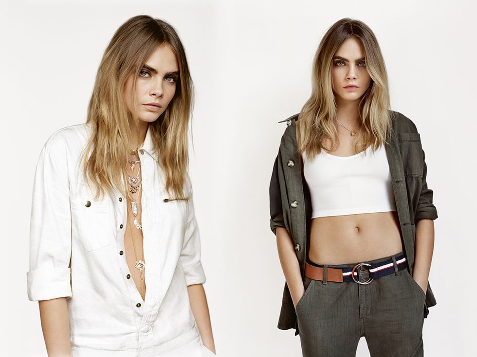 Cara Delevingne modelling in Topshop's SS15 campaign