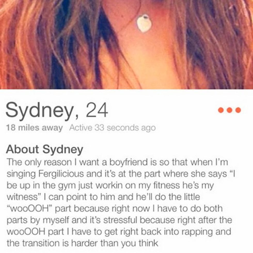 This girl's Tinder bio is truly the best ever