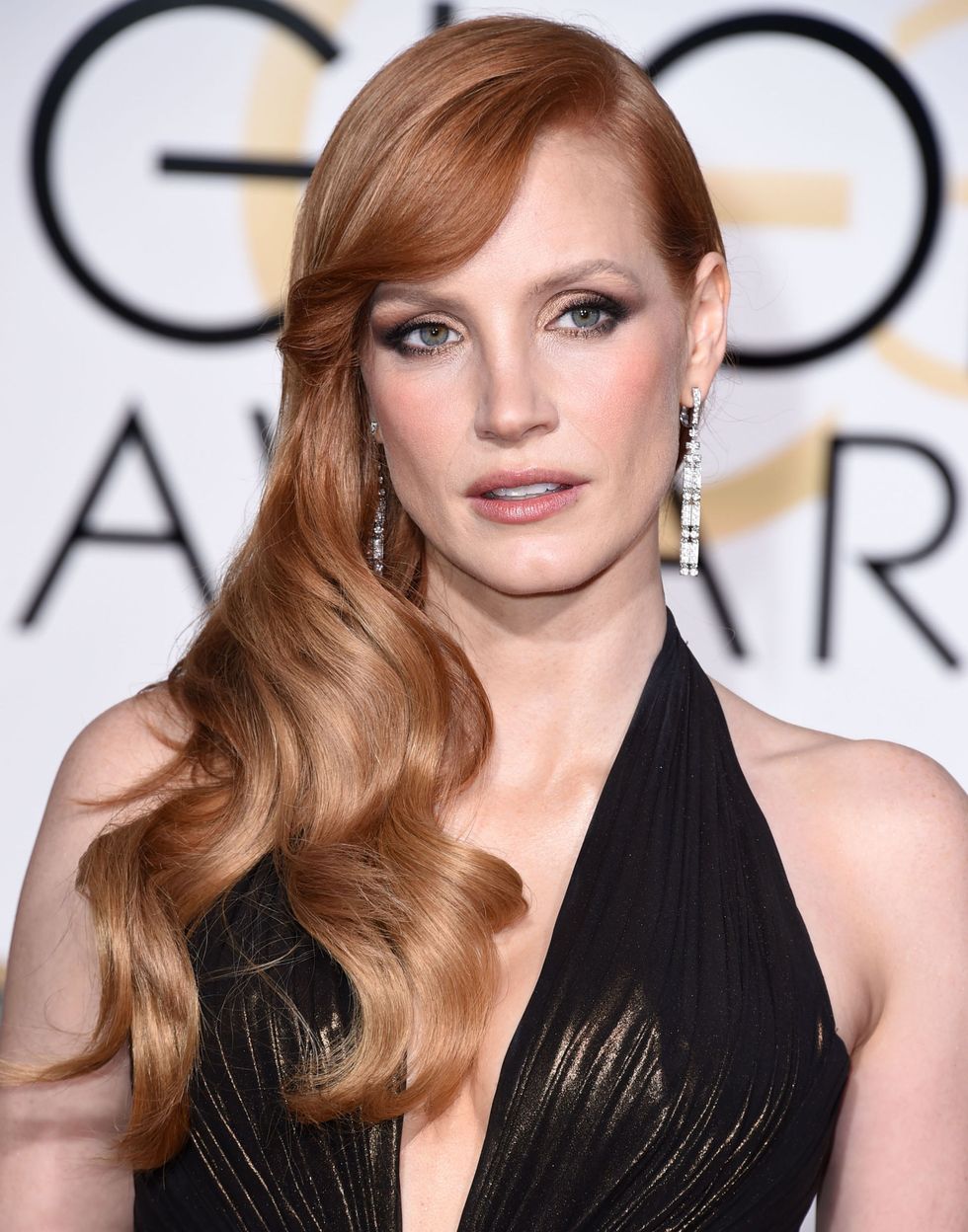 Jessica Chastain - Golden Globes 2015 beauty looks 