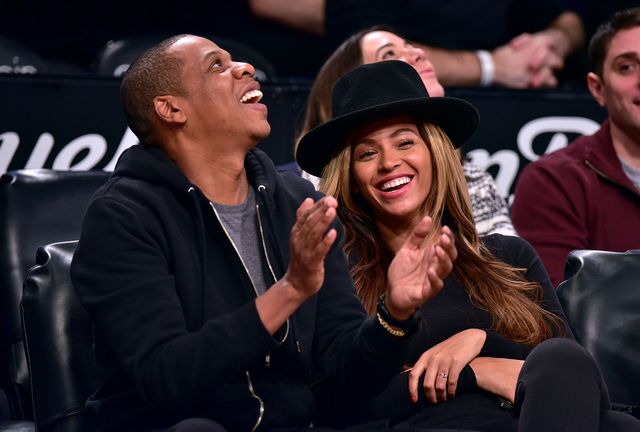 Beyoncé and Jay Z at the Brooklyn Nets game