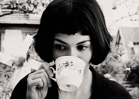 amelie drinking tea coffee