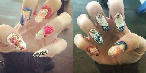 103 Celebrity Nail Art Designs To Give You ALL The Inspo... Lily Allen's Japanese nail art - 103 Celebrity Nail Art Designs To Give You ALL The Inspo...