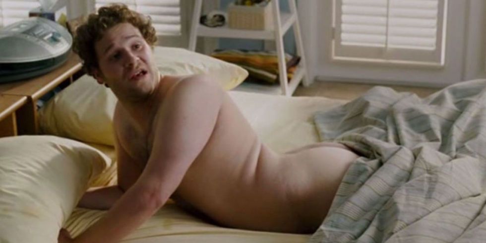 Seth Rogen naked in bed