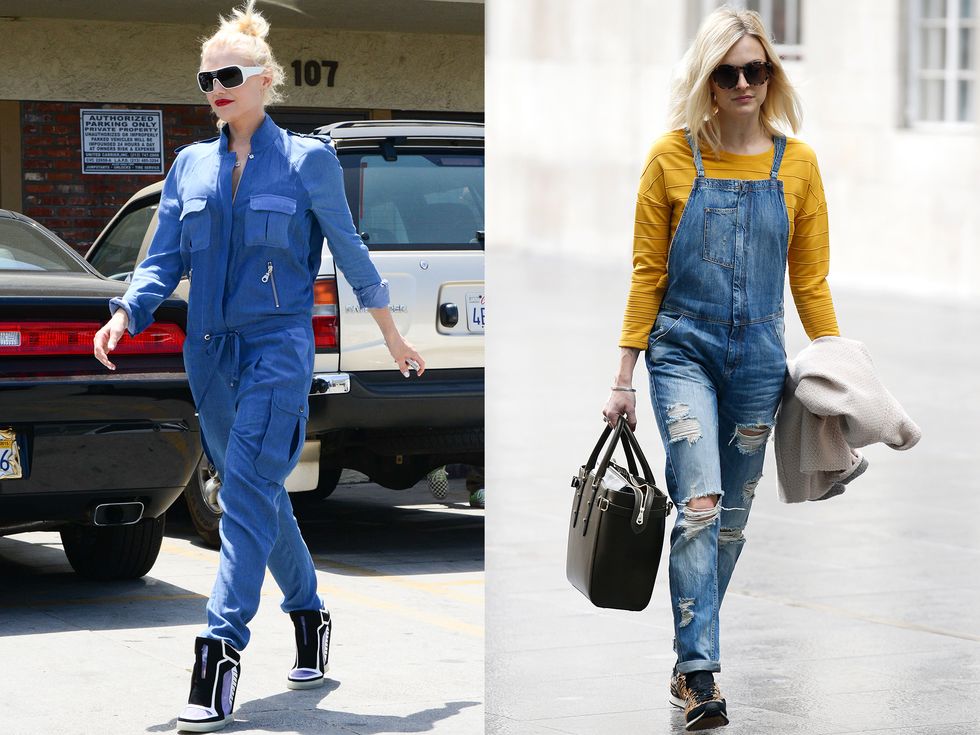 Gwen Stefani and Fearne Cotton in denim overalls and jumpsuits