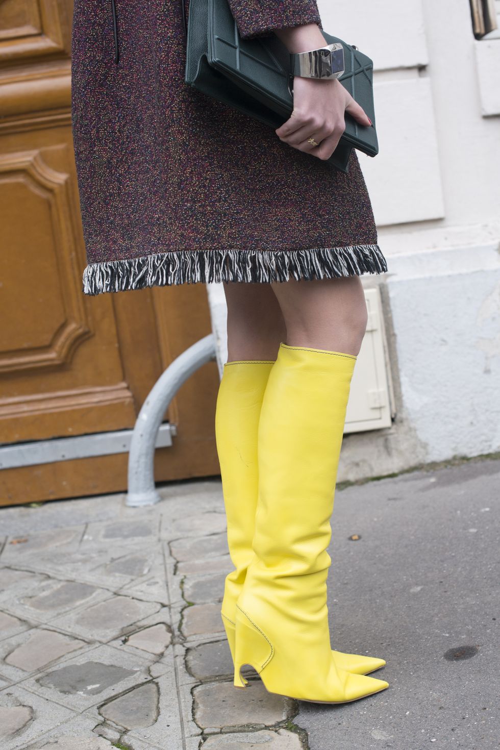 Yellow wellington boots at Paris Fashion Week Haute Couture SS15