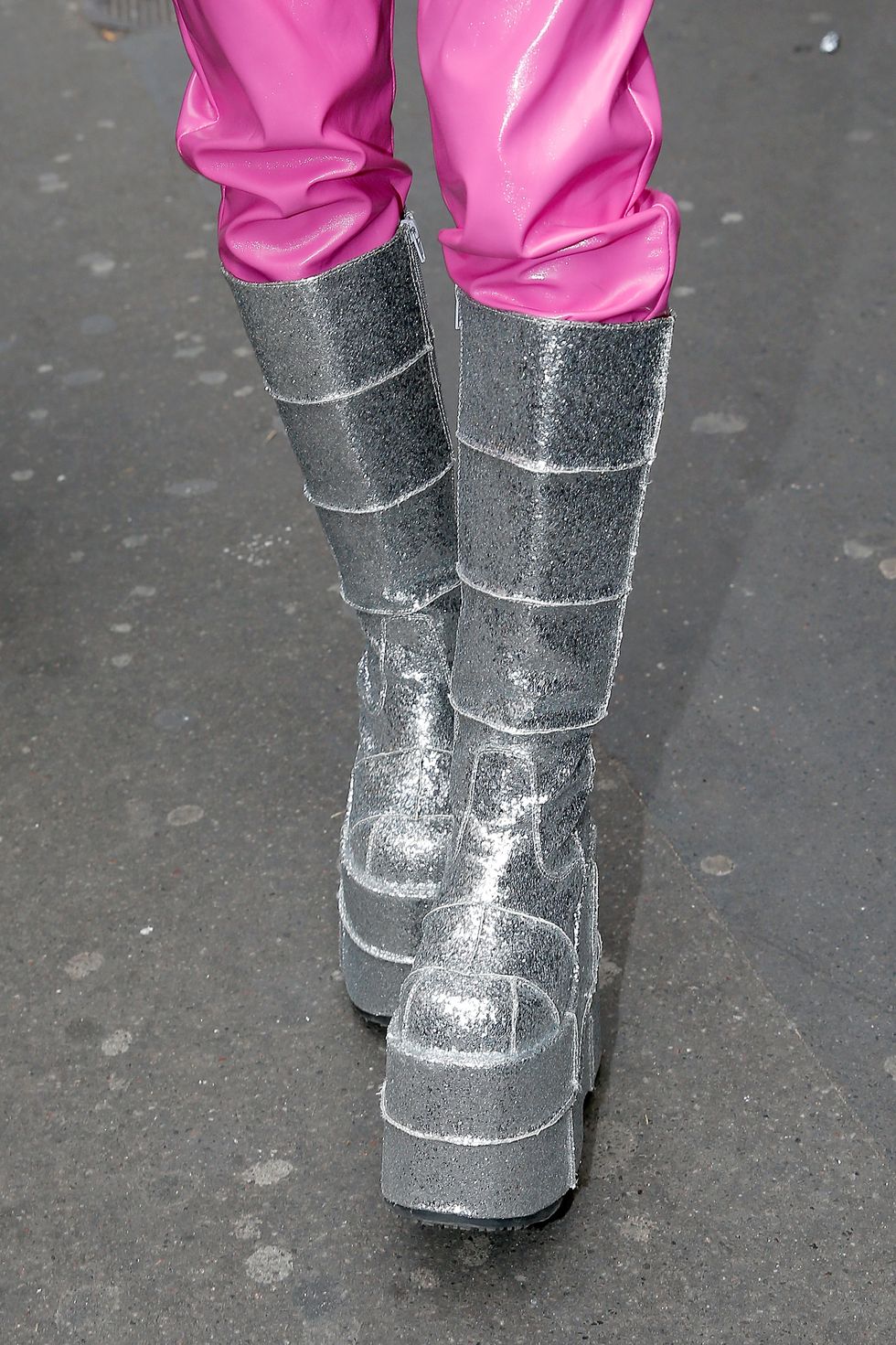 Silver platform boots at Paris Fashion Week Haute Couture SS15