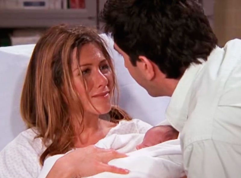 Ross and Rachel with newborn baby Emma - Friends