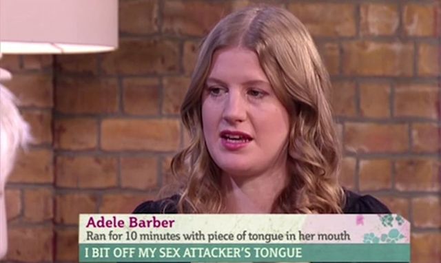 Adele Barber ran with attackers tongue in her mouth