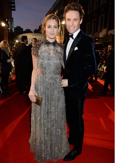 Eddie Redmayne and Hannah Bagshawe on the BAFTAs red carpet looking cute